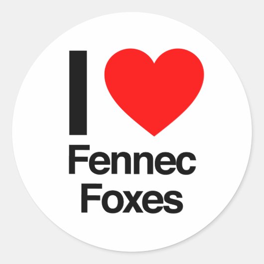 liefhebbende fennekvossen ronde sticker (Voorkant)