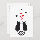 liefhebbende katten en vogels briefkaart (Voorkant / Achterkant)
