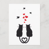 liefhebbende katten en vogels briefkaart (Voorkant)