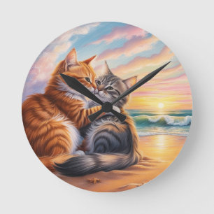 Liefhebbende Katten Ronde Klok