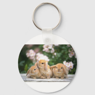 liefhebbende konijnen sleutelhanger