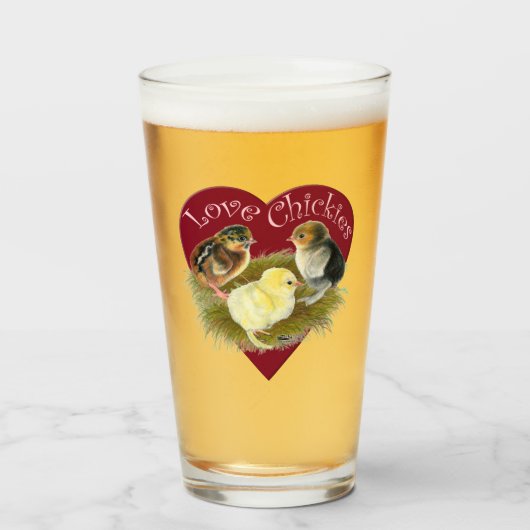 Liefhebbende Kuikentjes Glas (Voorkant gevuld)