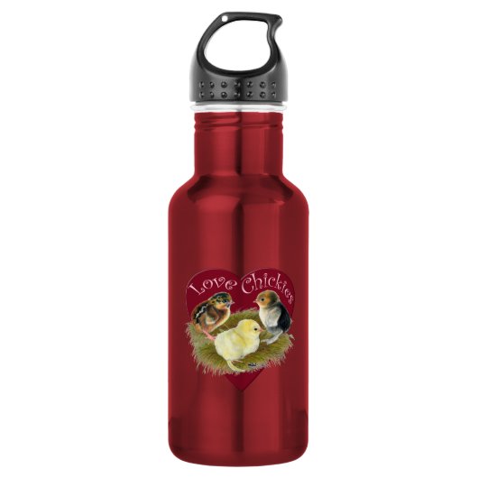 Liefhebbende Kuikentjes Waterfles (Voorkant)