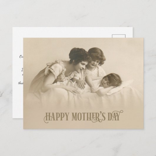 liefhebbende moeder en kinderen feestdagenkaart (Voorkant / Achterkant)