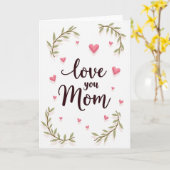 Liefhebbende Moeder Maroon Script Kaart (Gele Bloem)