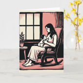 Liefhebbende Moeder Scene Art Card Kaart (Gele Bloem)