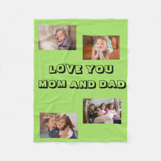 Liefhebbende moeder vader 4 foto's Sans Serif-lett Fleece Deken