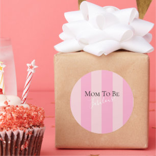 Liefhebbende moeder wordt fantastisch roze babysho ronde sticker