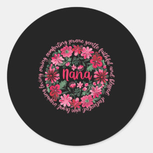 Liefhebbende nana boho bloemrijke stijl gelukkige ronde sticker