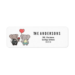 liefhebbende olifant etiket