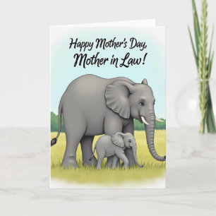 Liefhebbende Olifant Familie Dag Kaart