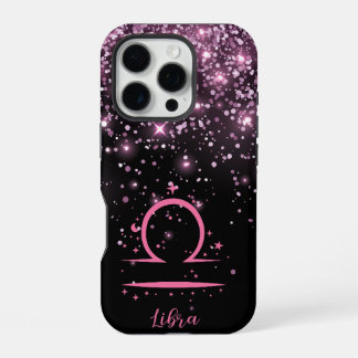 Liefhebbende Weegschaal Glitter Print Hoesje iPhone 16 Pro Hoesje