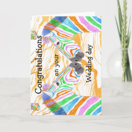 Liefhebbende zebra's gefeliciteerd met jullie trou kaart