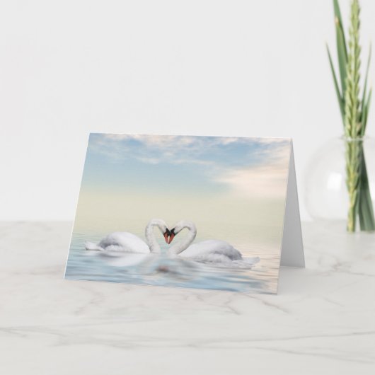 Liefhebbende zwanen kaart (Voorkant)
