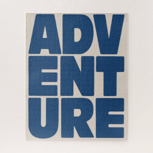 Liefhebber Avontuurlijk Reizen Typografie Blauw Mo Legpuzzel