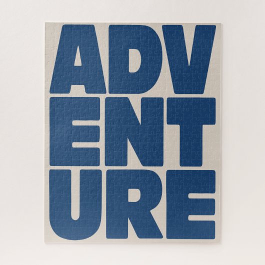 Liefhebber Avontuurlijk Reizen Typografie Blauw Mo Legpuzzel (Verticaal)