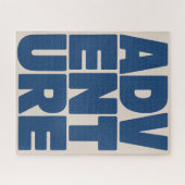 Liefhebber Avontuurlijk Reizen Typografie Blauw Mo Legpuzzel (Horizontaal)