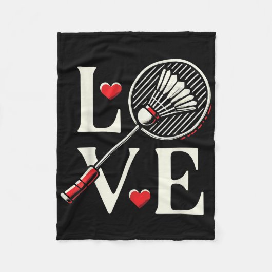 Liefhebber Badminton Speler Hart Racket Shuttle Fleece Deken (Voorkant)