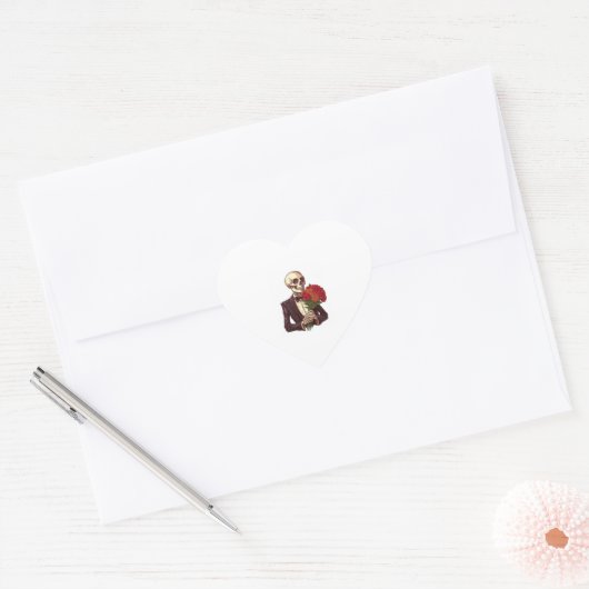 Liefhebber Botten � Grappig Romantisch Skelet Hart Sticker (Envelop)