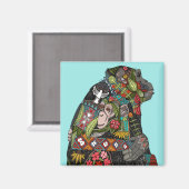 liefhebber chimpansee magneet (Voorkant / Achterkant)