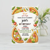 Liefhebber eten jongen meisje tiener pizza eerste  kaart (Staand voorkant)