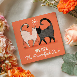 Liefhebber Katten Perfect Paar Schattig & Grappig  Notitiekaartje