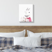 Liefhebber Konijn Bloem Houten Sieraden voor de Ki Canvas Afdruk (Insitu (Slaapkamer))