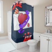 liefhebber Valentijnsdag douwergordijn Douchegordijn (In situ)