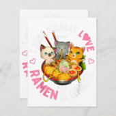 Liefhebber van Anime en Ramen Japanse Noedels Neko Kaart (Voorkant / Achterkant)