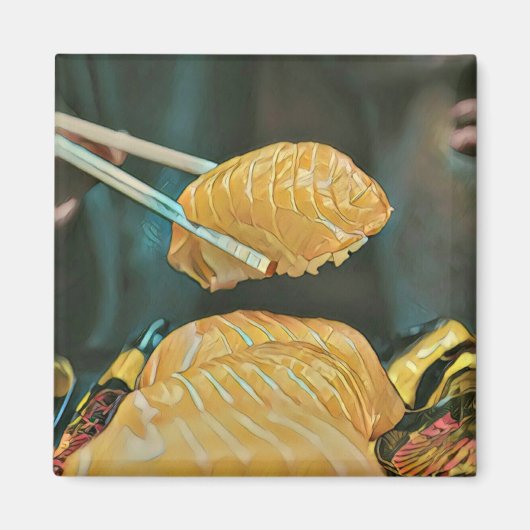 Liefhebber van Aziatisch eten sushi Magneet (Voorkant)