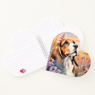 Liefhebber van Beagle-honden in een weide met wild Notitieboek
