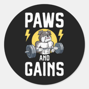 Liefhebber van Bodybuilder Honden Gym Kleding Fitn Ronde Sticker