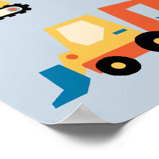 Liefhebber van bouwvoertuigen poster (Hoek)