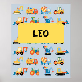 Liefhebber van bouwvoertuigen poster