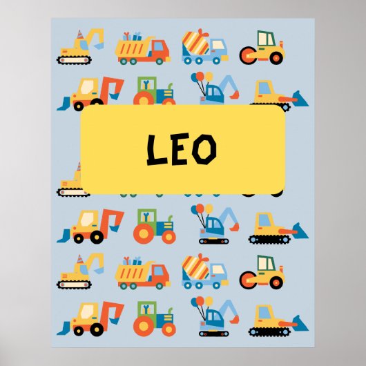 Liefhebber van bouwvoertuigen poster (Voorkant)