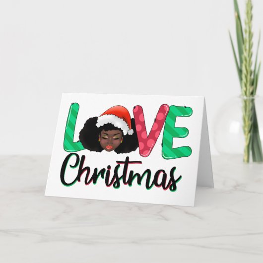 Liefhebber van Christmas Afro Kaart (Voorkant)