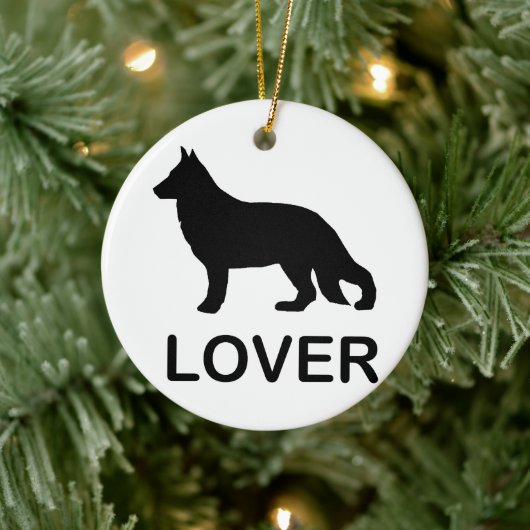 Liefhebber van Duitse Herders met Silhouet Keramisch Ornament (Boom)