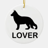 Liefhebber van Duitse Herders met Silhouet Keramisch Ornament (Voorkant)
