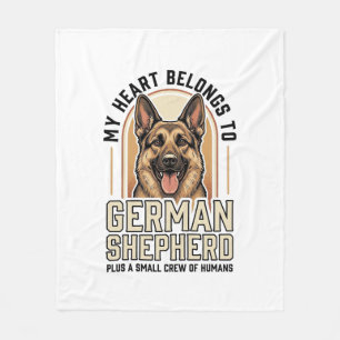 Liefhebber van Duitse Herders Vintage Gravure Grap Fleece Deken