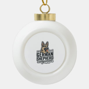 Liefhebber van Duitse Herders Vintage Gravure Hond Keramische Bal Ornament