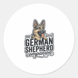 Liefhebber van Duitse Herders Vintage Gravure Hond Ronde Sticker