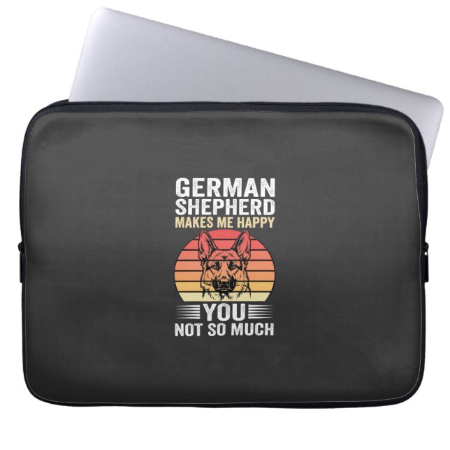 Liefhebber van Duitse Herdershond Funny Retro Laptop Sleeve (Voorkant)