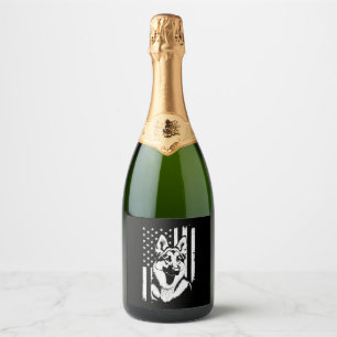 Liefhebber van Duitse Herdershond USA Amerikaanse Sparkling Wijnetiket