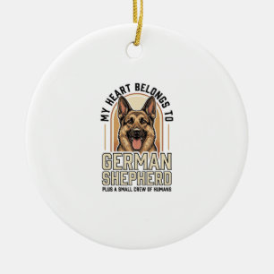 Liefhebber van Duitse Herdershonden Vintage Gravur Keramisch Ornament