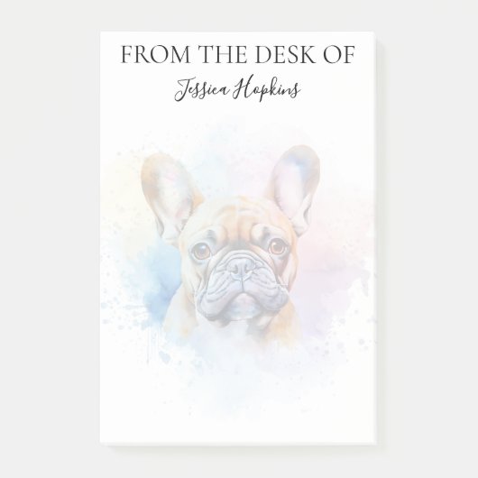 Liefhebber van Franse Bulldog met monogram Hond Post-it® Notes (Voorkant)