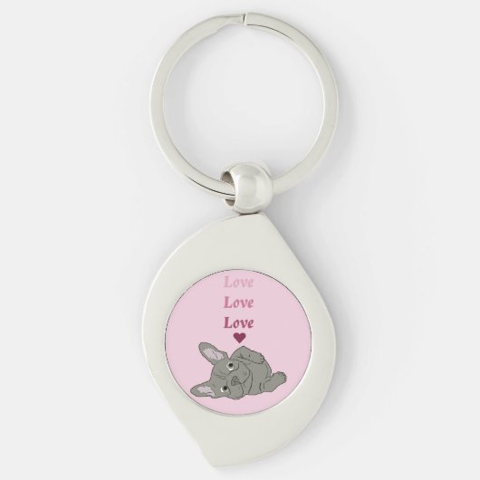 Liefhebber van Franse Bulldog Sleutelhanger (Voorkant)