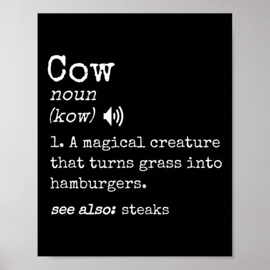 Liefhebber van het grillen van rundvlees Steak Gra Poster (Voorkant)