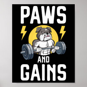 Liefhebber van honden Bodybuilder Fitness Workout  Poster