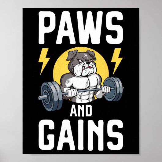 Liefhebber van honden Bodybuilder Fitness Workout  Poster (Voorkant)