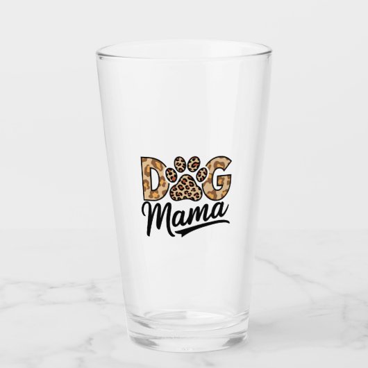 Liefhebber van Honden Luipaardprint Poot Glas (Voorkant)